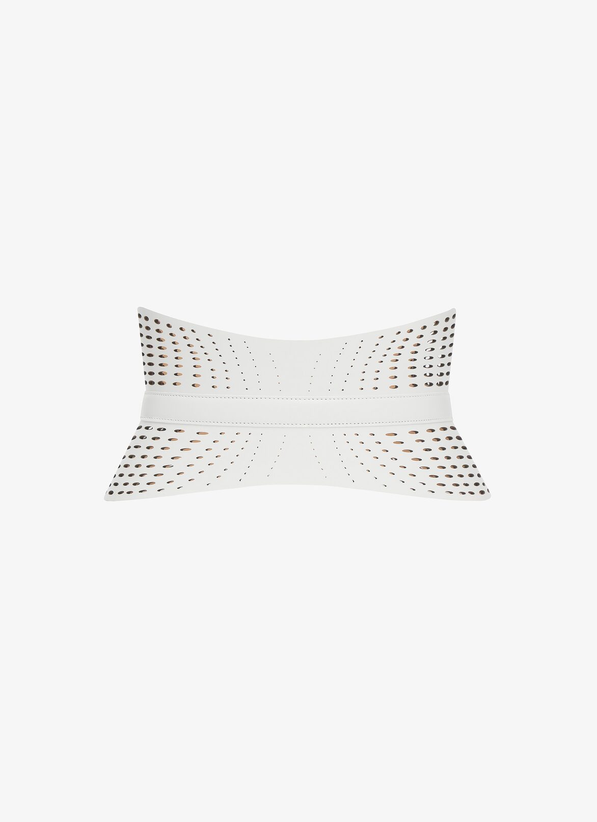 Neo Bustier belt in optical perfo lux calfskin ALAÏA WHITE NEO BUSTIER BELT IN OPTICAL PERFO LUX CALFSKIN